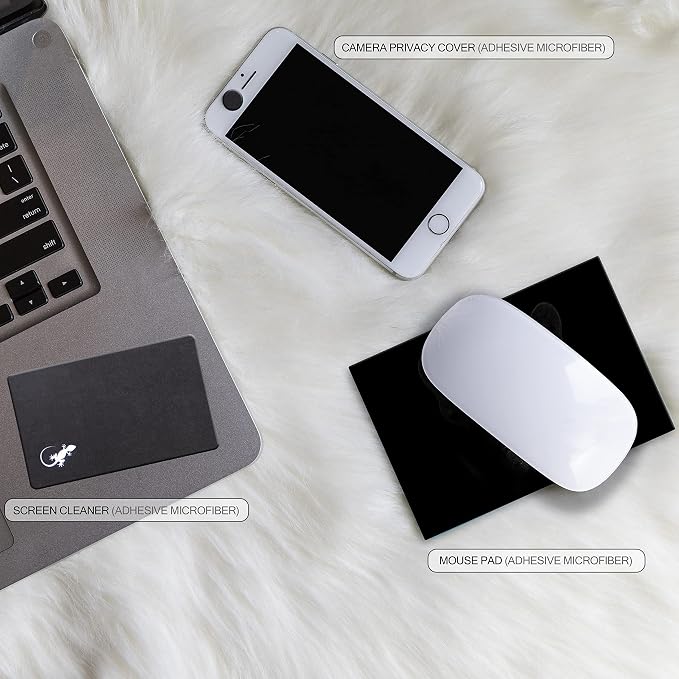 Mouse Pad Adhesive Bottom - Sticks to Any Surface - Portable - Webcam Covers and Screen Cleaner Included (2 Pack - Dog Set) - Image 5