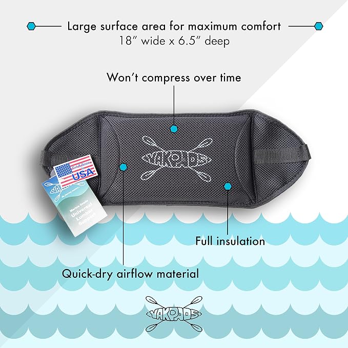 Lumbar Cushioned Seat Pad, Gel Seat Pad for Kayaks, Portable Seat Cushion for Outdoor Watersports and Recreation - Cascade Creek (Lumbar) - Image 4