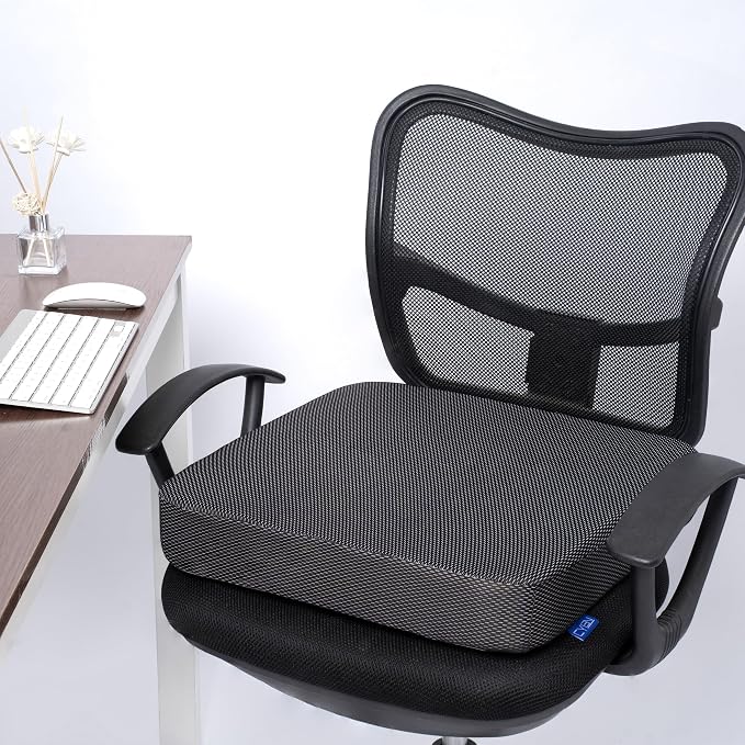 Ifoam Gel Infused Memory Foam Layer Wheelchair Cushion - Seat Cushion for Wheelchair-Office Chair, Kitchen Chair-Pressure Sore and Tailbone Pain Relief-High Dense Polyfoam Base (Black, 22×18×4 inch) - Image 7