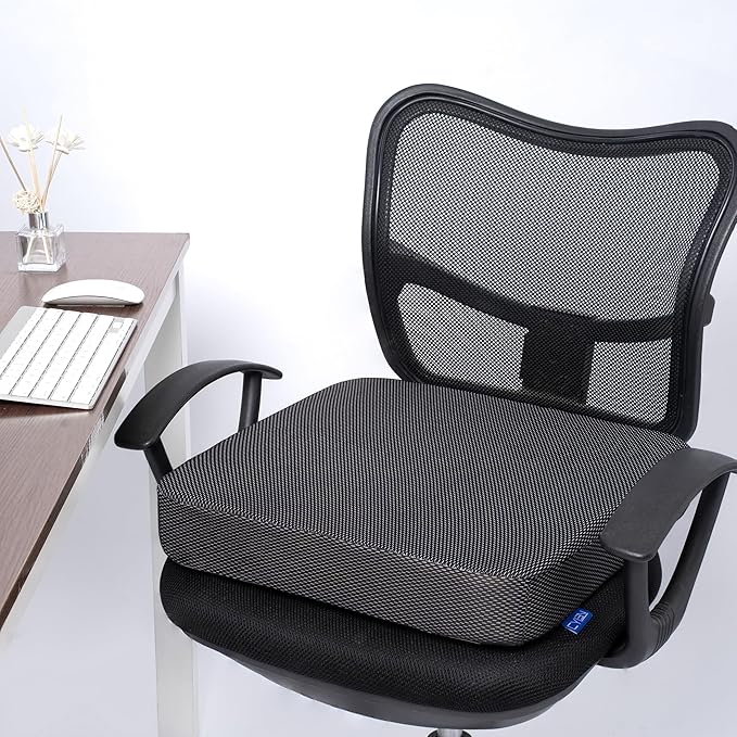 Ifoam Gel Infused Memory Foam Layer Wheelchair Cushion - Seat Cushion for Wheelchair-Office Chair, Kitchen Chair-Pressure Sore and Tailbone Pain Relief-High Dense Polyfoam Base (Black, 24×18×4 inch) - Image 7