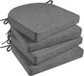 Basic Beyond Chair Cushions for Dining Chairs with Ties and Removable Cover, 2" Thick Seat Cushions for Kitchen Chairs, Set of 4, 17" x 16", Dark Grey by BasicBeyond