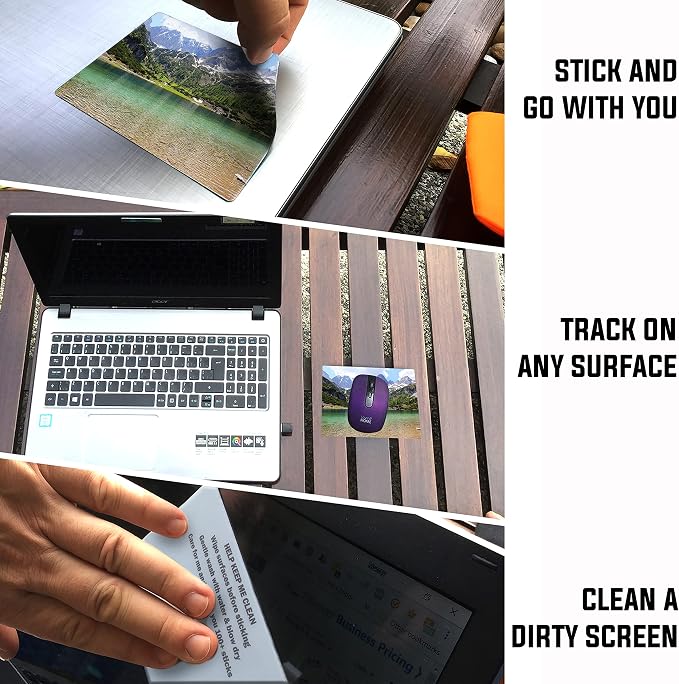 Adhesive Mouse Pad - Peel and Sticks to Any Surface - Travel Mouse Pad, Sticky for Any Surface - Excellent Tracking - Mountain Lake - Image 2