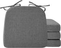 Ruqmuis Chair Cushions for Dining Chairs, 2" Thick Seat Cushions for Kitchen Chairs, D-Shaped Chair Pads with Washable Cover, Ties and Non Slip Backing, 17'' x 16'', Set of 4, Dark Grey by Ruqmuis