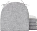 IPYNBAP Chair Cushions for Dining Chairs, Kitchen Chair Cushions, 16'' x 16'' x 2'', Non Slip Indoor Seat Cushions, Chair Pads for Dining Chairs with Ties & Removable Cover, Set of 4, Light Grey by IPYNBAP