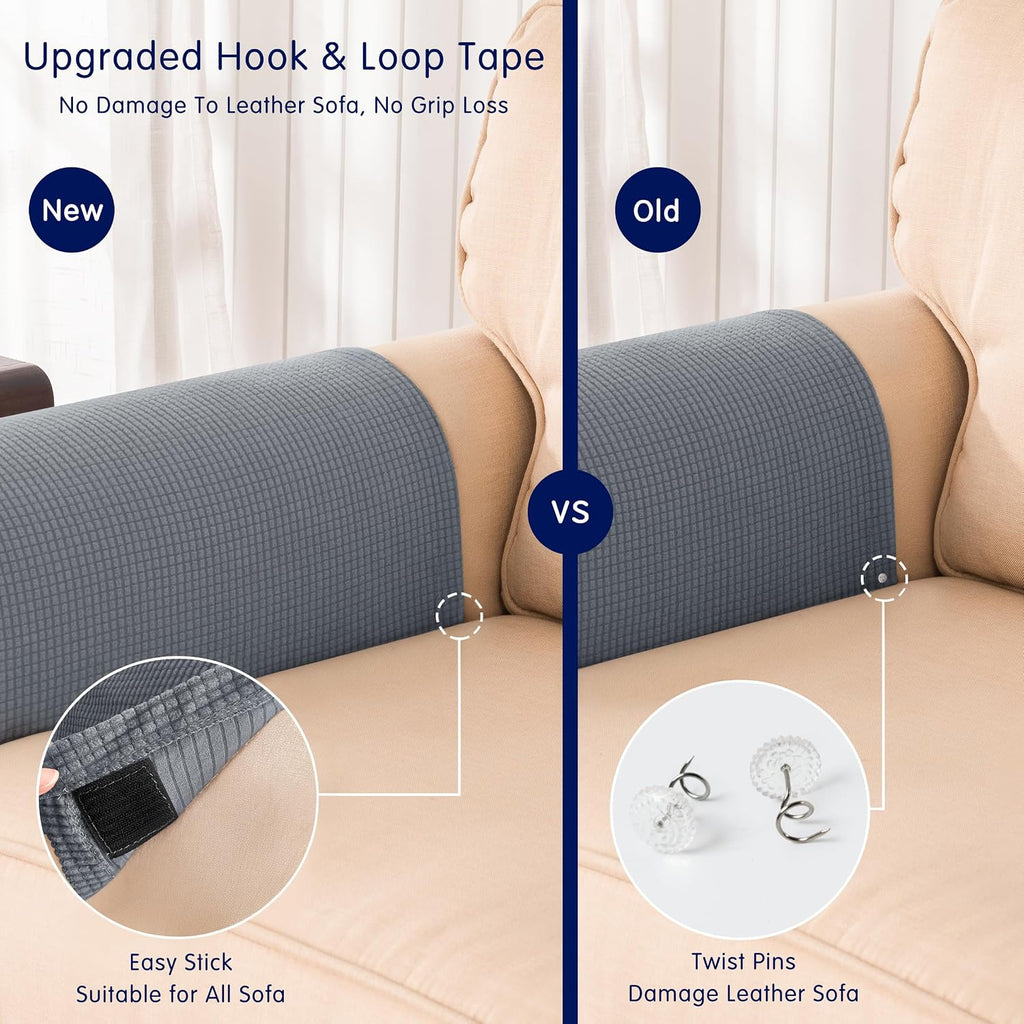 SUBRTEX Stretch Couch Arm Covers Set of 2, Non-Slip Sofa Armrest Slipcovers - Image 4