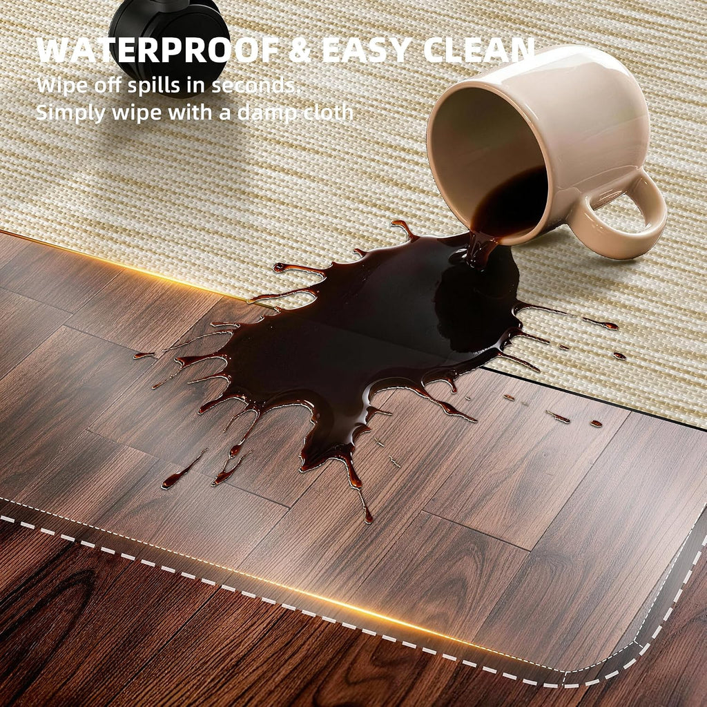 Office Chair Mat for Hardwood Floor 36" x 48", Oatmeal PVC Floor Protector - Image 6