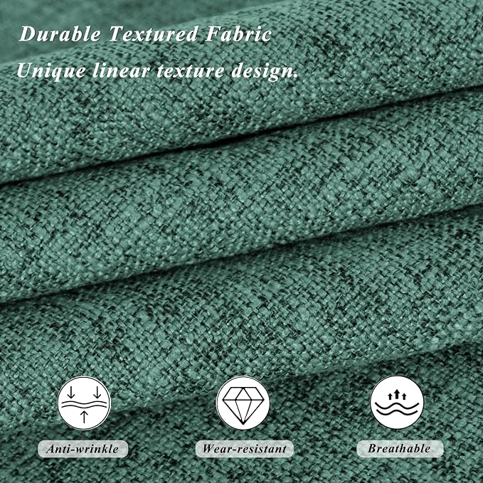 Chair Cushions for Dining Chairs Set of 2, 18"x18"x3", Green | Non-Slip with Ties, Tufted, Faux Linen, Seat Cushions for Dining Room Kitchen Breakfast Nook Indoor Home Office Living Room - Image 4