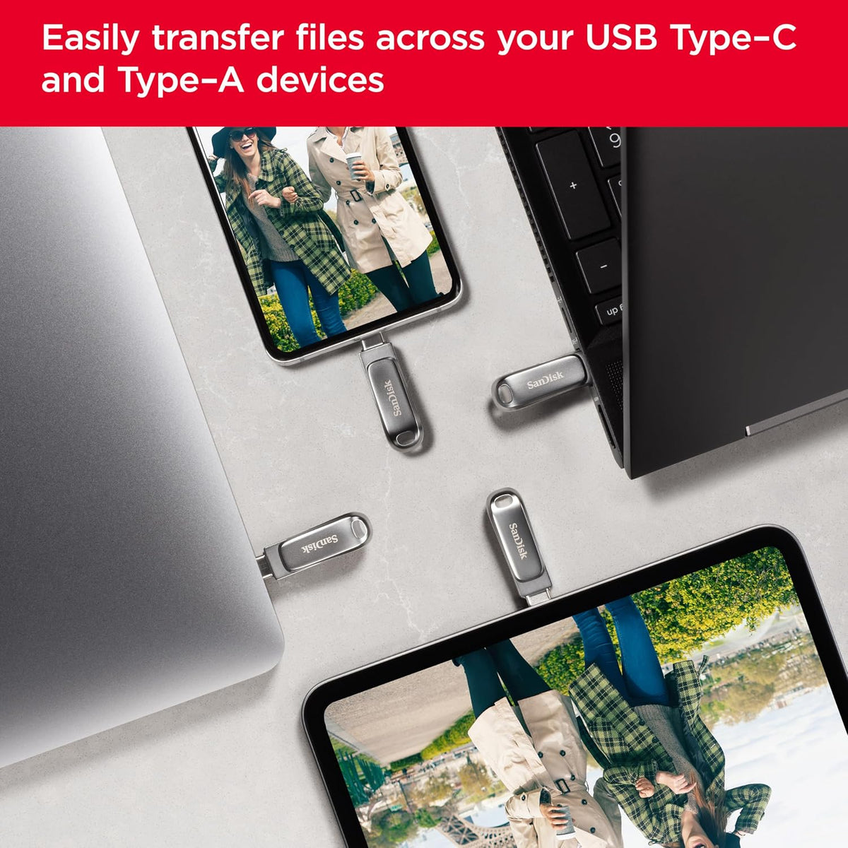 SANDISK 1TB, Ultra Dual Drive Luxe USB-C+USB-A, Up to 400MB/s Read Speeds - Image 3