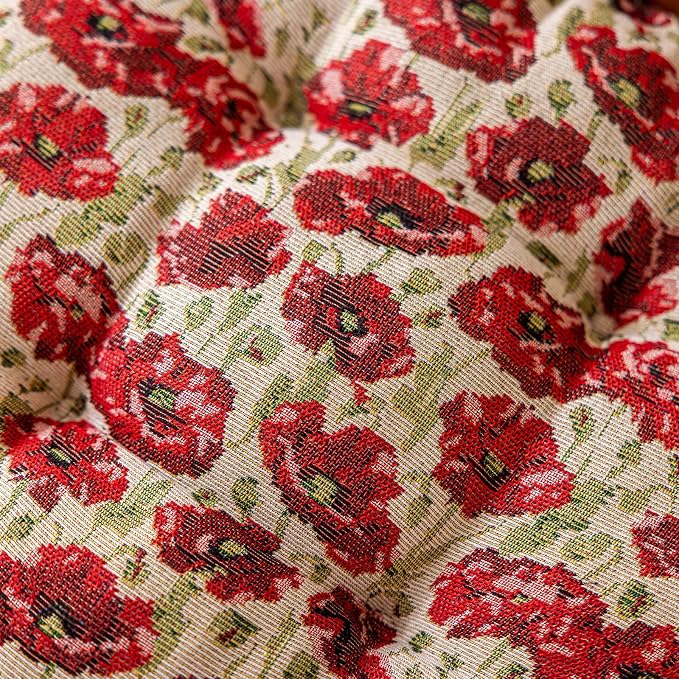 vctops Farmhouse Floral Print Chair Cushions with Ties U-Shaped Soft Comfortable Chair Pads Non Slip Seat Cushions for Indoor Dining Room and Kitchen Chairs (Flower A,16"x16") - Image 7
