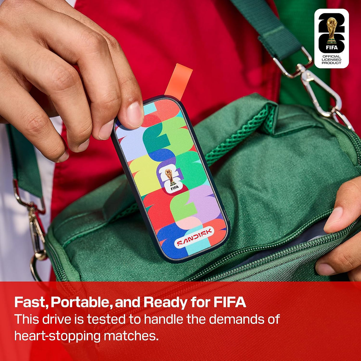 Sandisk 1TB Portable SSD, FIFA World Cup 2026 Edition - Black - Image 4