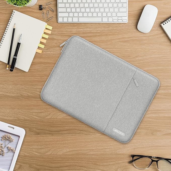 MOSISO Laptop Case 13 inch, Laptop Sleeve Bag with Pocket | Compatible with MacBook Neo A3404 2026/Air/Pro 13 M5/M4/M3/M2/M1 2026-2016, Polyester Vertical Computer Bag, Gray - Image 9