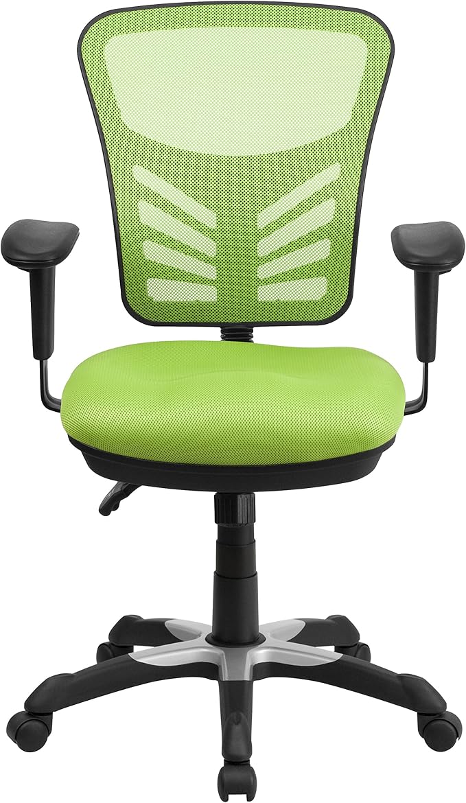 Flash Furniture Mid-Back Green Mesh Multifunction Executive Swivel Ergonomic Office Chair with Adjustable Arms - Image 7