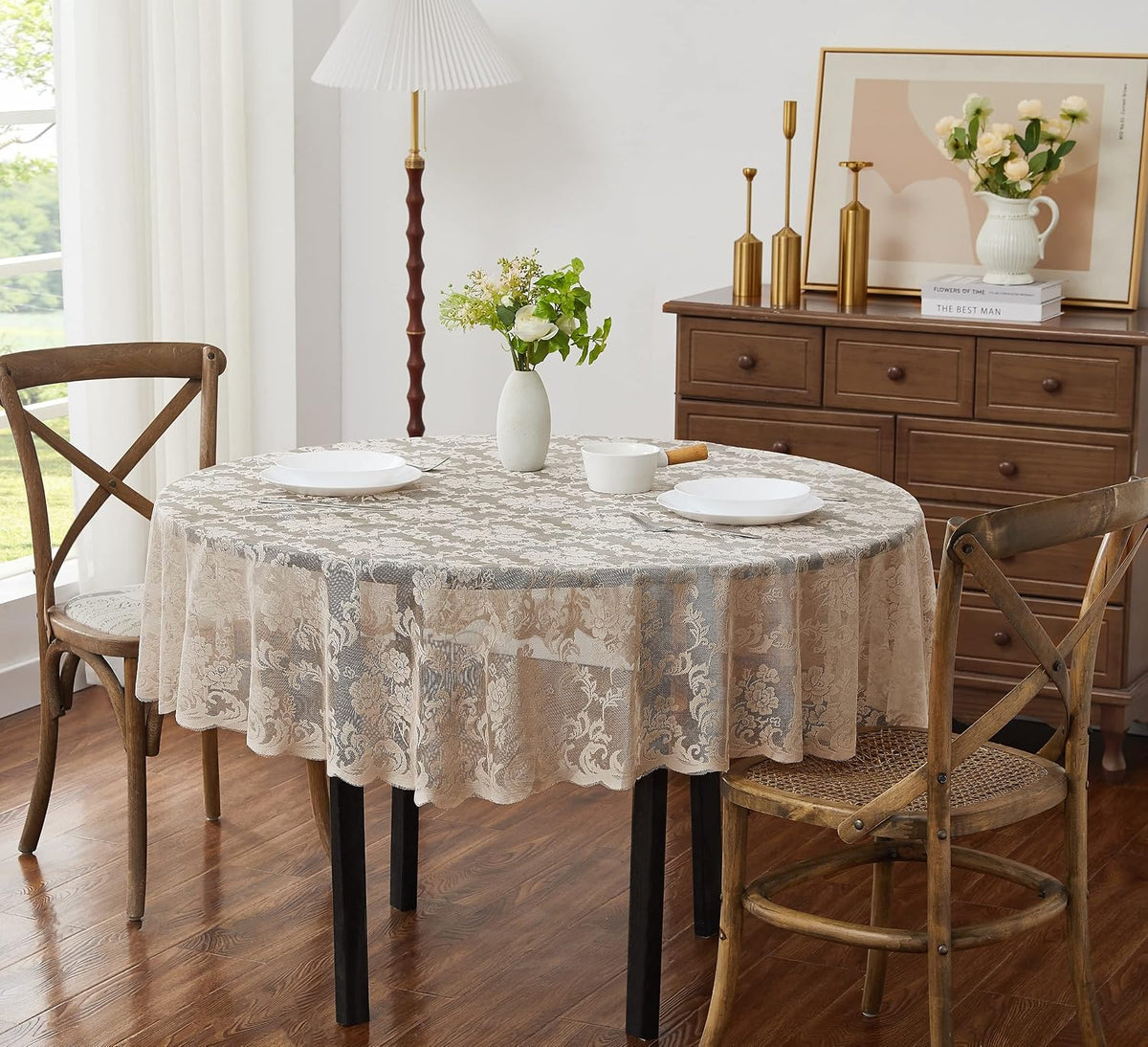 Warm Home Designs 120 Inch Round Wedding Tablecloth. MTC Linen Round 120 - Image 2