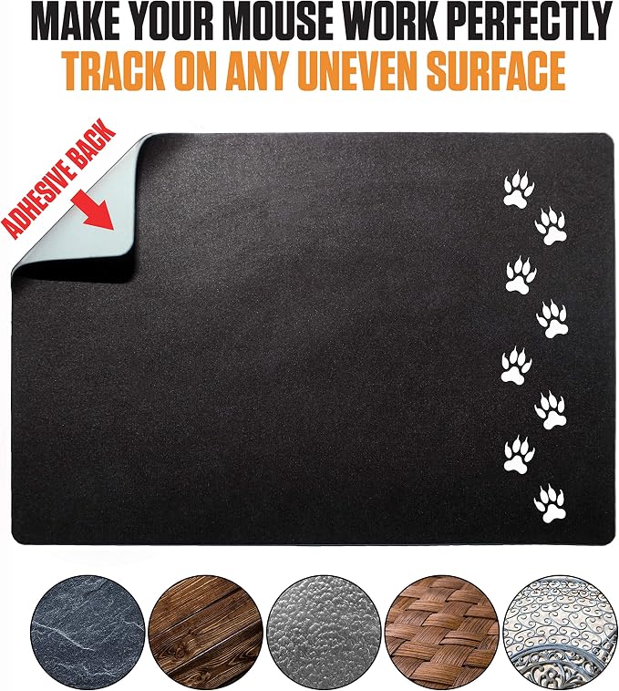 Mouse Pad Adhesive Bottom - Sticks to Any Surface - Portable - Webcam Covers and Screen Cleaner Included (Cat Paw) - Image 5