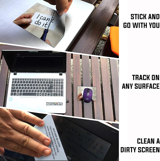 Mouse Pad Adhesive Bottom - Sticks to Any Surface - Portable - Webcam Covers and Screen Cleaner Included (CAN DO IT) - Image 2