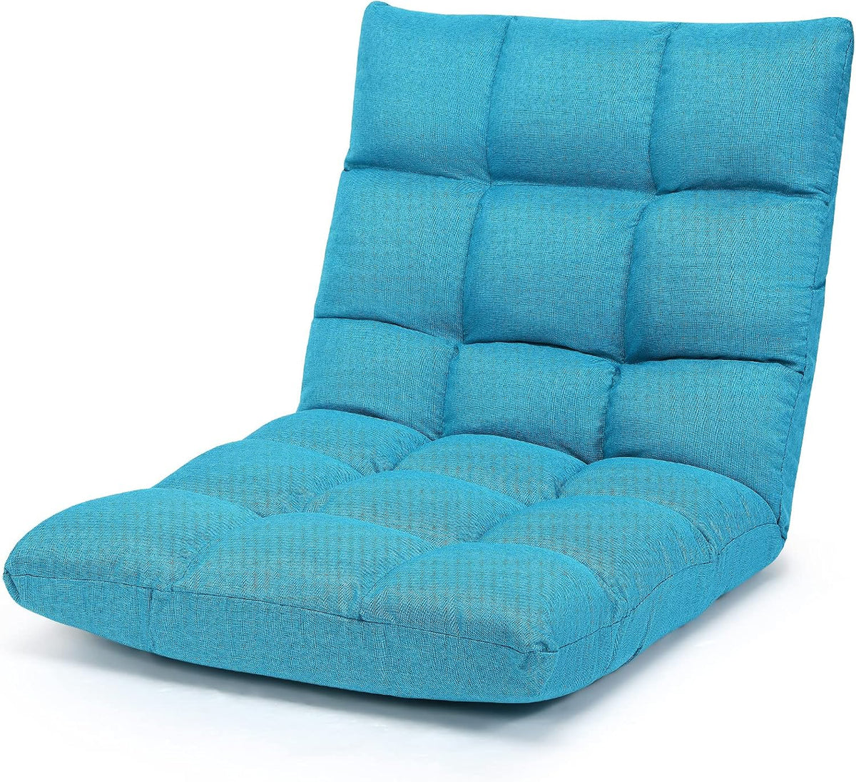 Giantex Floor Sofa Chair Video Gaming Chair with 14 Adjustable Position, Padded Back Support Floor Cushioned Seat, Folding Lazy Chair for Meditation, Reading, Watching, Living Room Recliner(Turquoise) by GIANTEX
