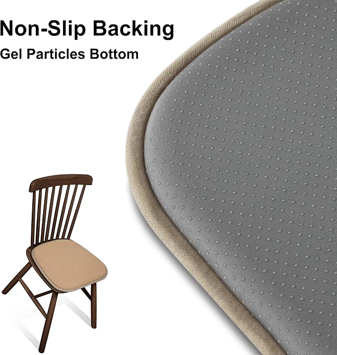 Shinnwa Kitchen Seat Cushions Set of 6, Non Slip Dining Chair Cushions, U-Shaped Indoor Chair Pads, 6 Pack, 15 x 16 Inches, Brown - Image 3