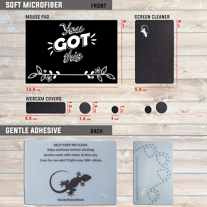 Mouse Pad Adhesive Bottom - Sticks to Any Surface - Portable - Webcam Covers and Screen Cleaner Included (You GOT This) - Image 4
