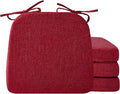 Ruqmuis Chair Cushions for Dining Chairs, 2" Thick Seat Cushions for Kitchen Chairs, D-Shaped Chair Pads with Washable Cover, Ties and Non Slip Backing, 17'' x 16'', Set of 4, Red by Ruqmuis