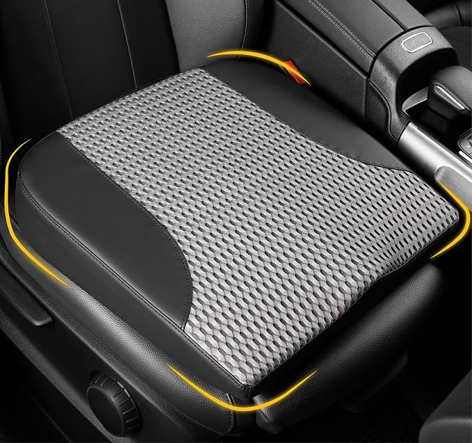 Lofty Aim Car Seat Cushion, Car Seat Pillow, Automotive Cushion | Memory Foam Car Seat Cushion for Long Driving, Butt Pillow for Pain Relief, Driver Seat Cushion for Car, Office, Black&Gray by LoftyAim