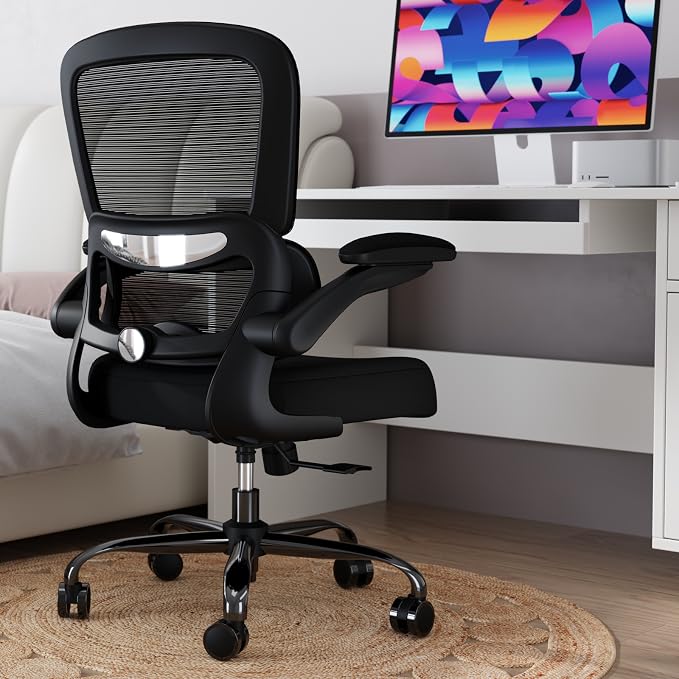 TRALT Office Chair - Ergonomic Desk Chair with Adjustable Lumbar Support, Mesh Computer Chair, Executive Chairs for Home Office Comfortable Lumbar Support Black Pack of 4 - Image 2