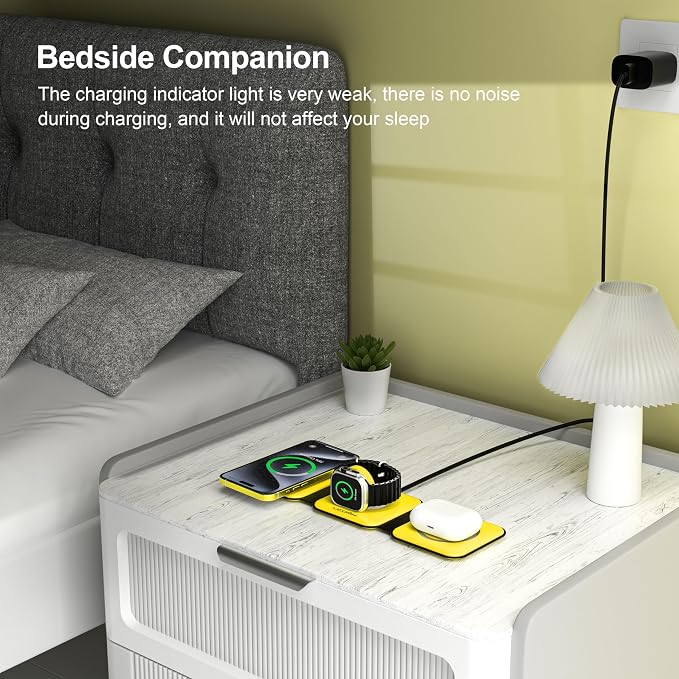 3 in 1 Charging Station for Multple Devices,Foldable 3 in 1 Wireless Charger for Travel,Nano Wireless Charging Station for iPhone16 15 14 13 12 Pro Max/Watch 10 9 8 7 6 5 4 3 Ultra/AirPod Pro - Image 6