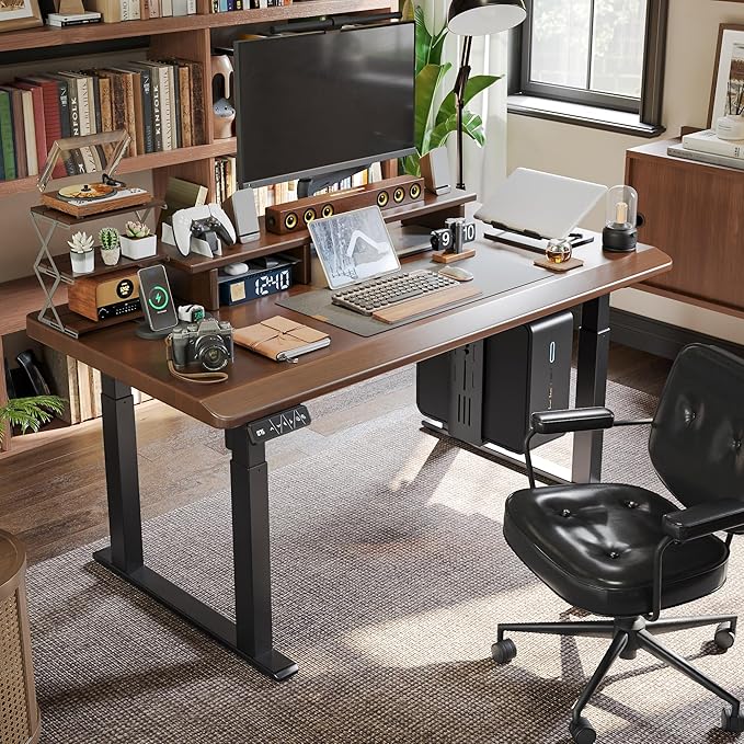 4-Leg Electric Standing Desk Frame, Dual Motor, 264 lbs Capacity | Heavy-duty 4-leg standing desk frame supports 264 lbs, providing superior stability for multi-monitor setups and gaming PCs. - Image 2