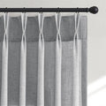 Hokibero Grey Pinch Pleated Linen Curtains 84 Inch Long for Living Room | Gray Light Filtering Semi Sheer Curtain,Back Tab Hooks Rings,Farmhouse Textured Privacy Drapes for Bedroom Window,2 Panels by Hokibero