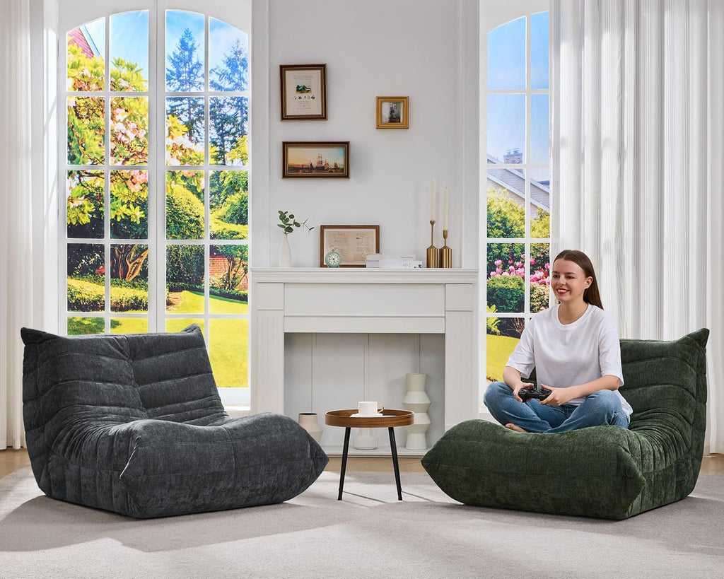 Hobestluk Adults Bean Bag Chair Faux Fur BeanBag Couch for Living Room - Image 8