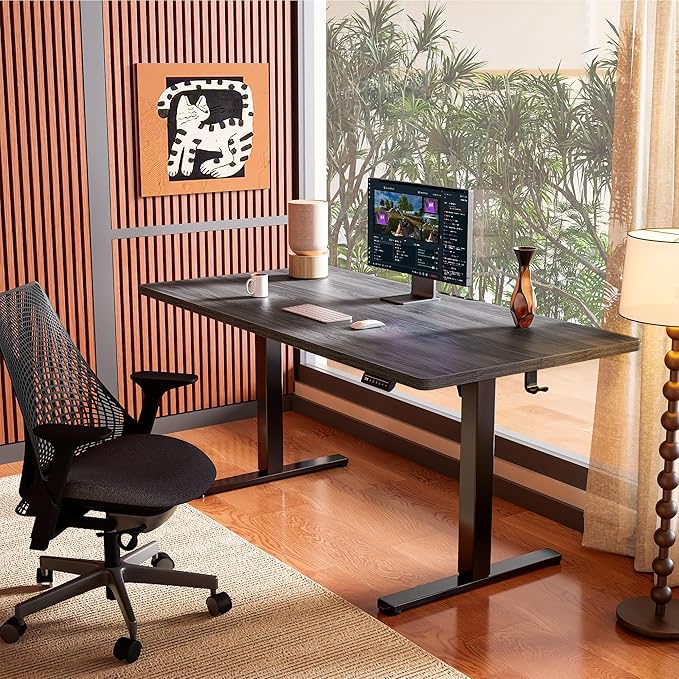 ErGear Height Adjustable Electric Standing Desk, 48 x 24 Inches Sit Stand up Desk, Memory Computer Home Office Desk, Grey - Image 2