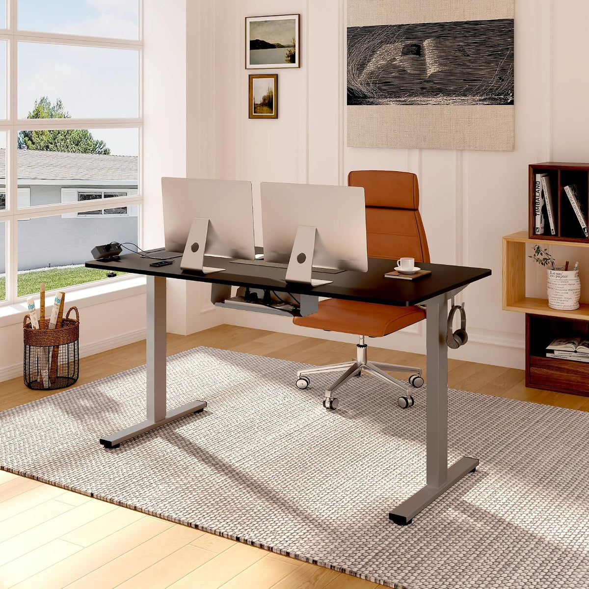 FLEXISPOT EN2 60"x24" Standing Desk with Power Strip Bundle, Black - Image 2