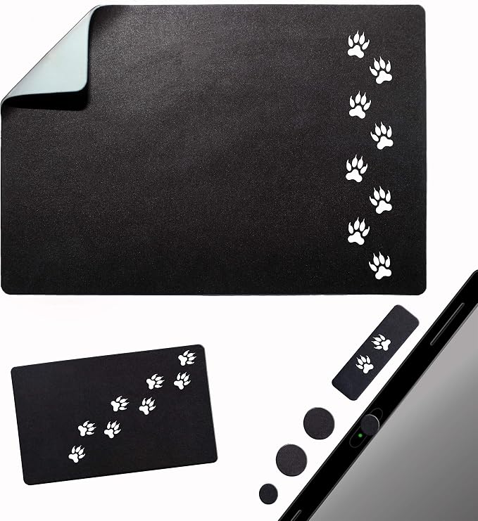 Mouse Pad Adhesive Bottom - Sticks to Any Surface - Portable - Webcam Covers and Screen Cleaner Included (Cat Paw) by GeckoTravelTech