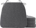 Battilo Chair Cushions for Dining Chairs with Ties, Waterproof Kitchen Chair Pad with Non-Slip Backing, Seat Cushions with Machine Washable Removable Cover, 16"x16"x2", Set of 4, Dark Grey by BATTILOHOME
