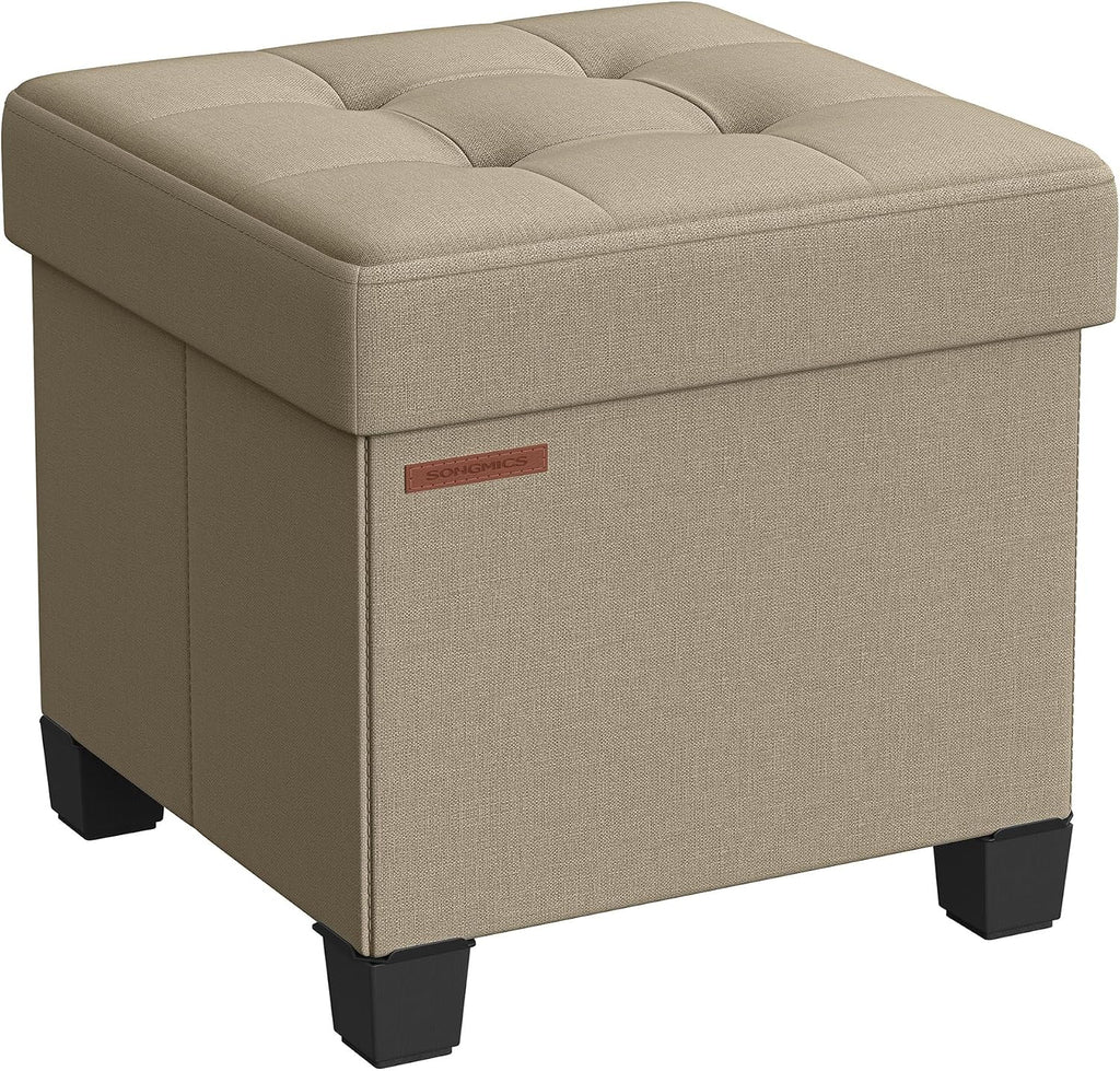 SONGMICS Storage Ottoman, Small Foot Rest, 15 x 15 x 15.7 Inches by SONGMICS