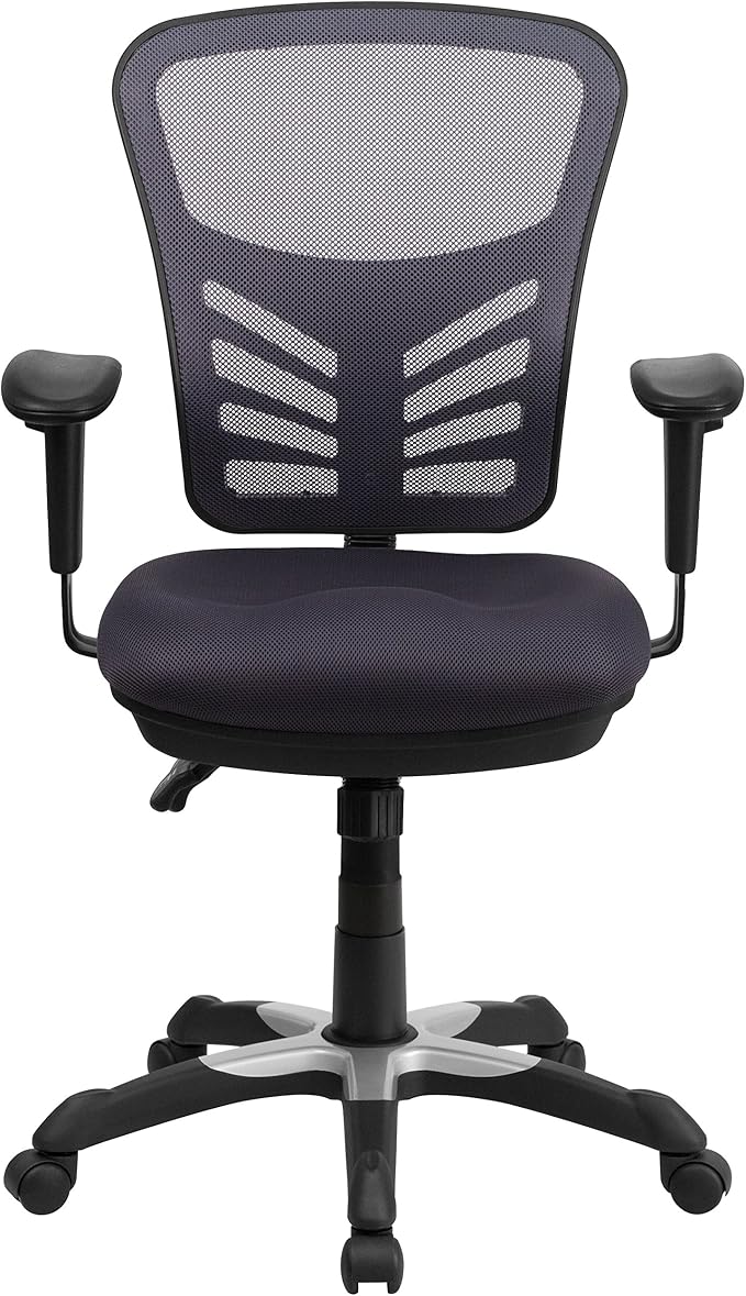 Flash Furniture Mid-Back Dark Gray Mesh Multifunction Executive Swivel Ergonomic Office Chair with Adjustable Arms - Image 7
