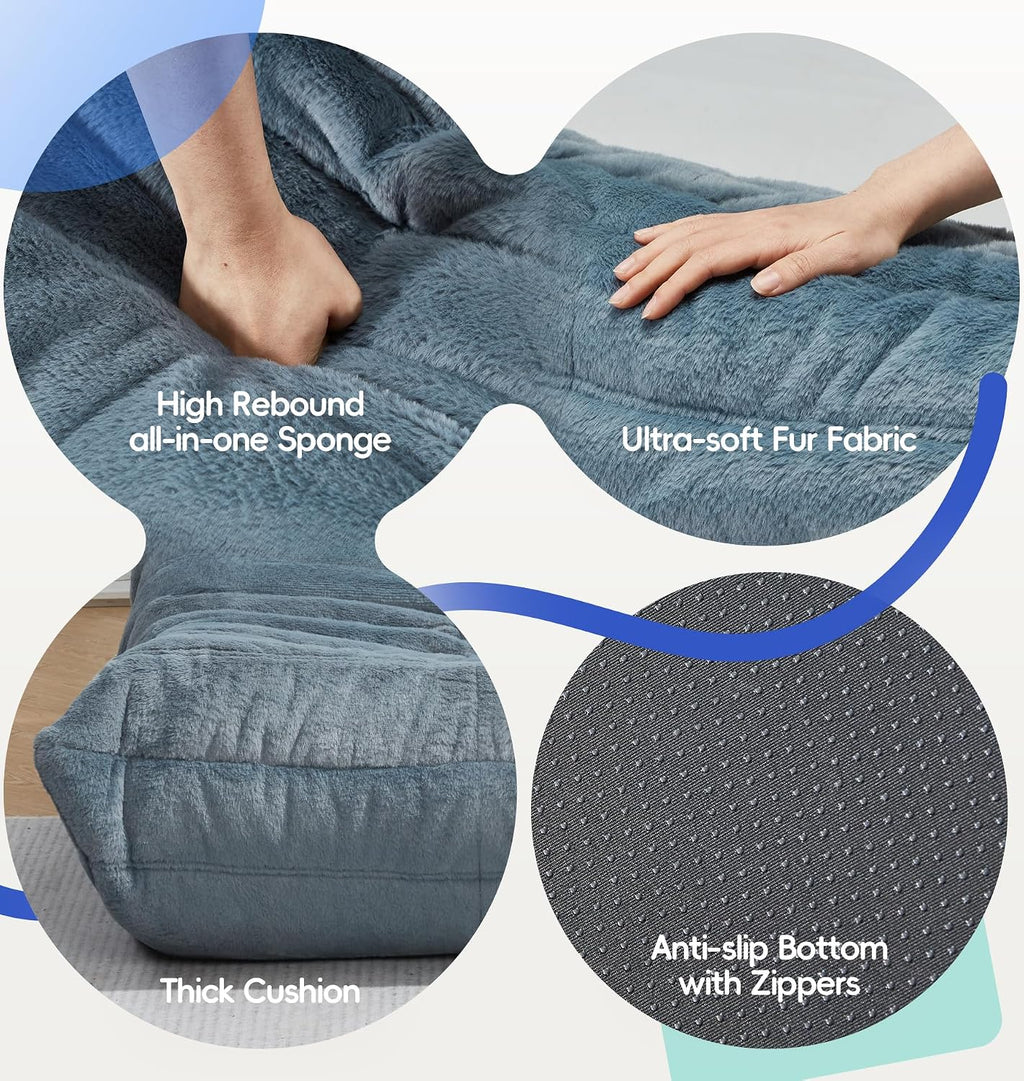 Hobestluk Medium Bean Bag Chairs Lounge Floor Chair BeanBag Couch Togo Sofa - Image 6