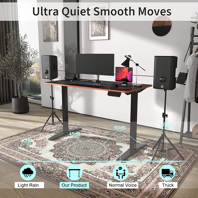 Monomi Electric Standing Desk 48”x24”, Height Adjustable Desk with Wheels - Image 4