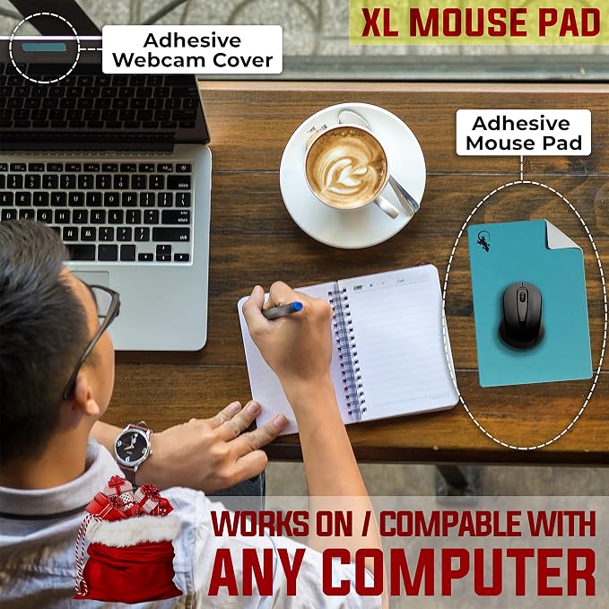 Mouse Pad Adhesive Bottom - Peel and Sticks to Any Surface - Travel Large Size - Portable (XL - Blue) - Image 2