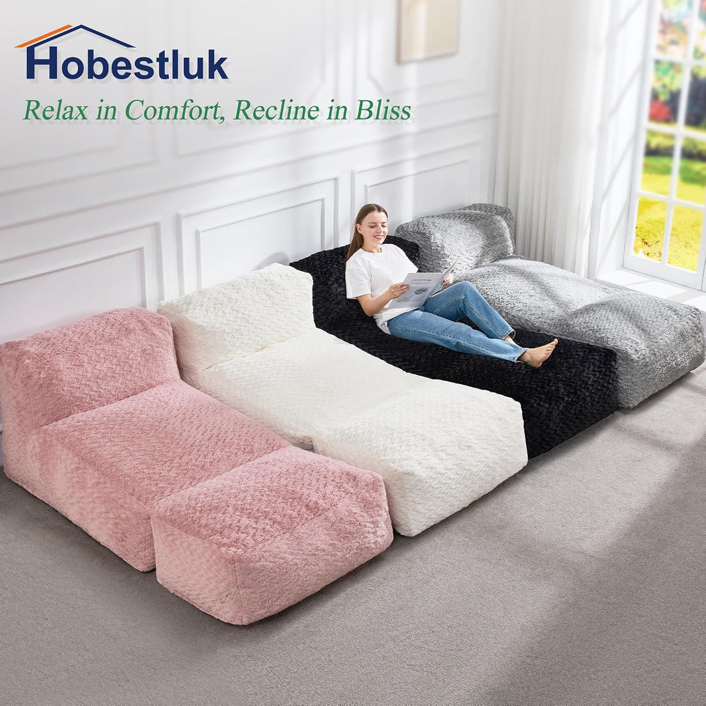 Hobestluk Large Bean Bag Chairs for Adults Giant BeanBag Couch Lounger - Image 8