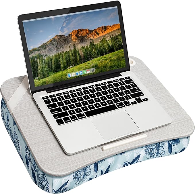 LAPGEAR Designer Lap Desk – Blue Blossoms, 2-Pack with Storage Basket - Image 8
