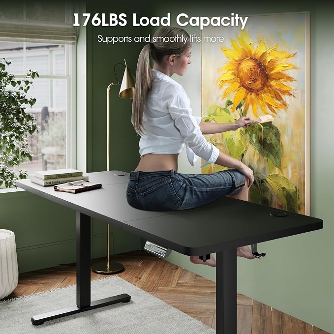 Monomi Electric Standing Desk 63"x28"Height Adjustable Sit Stand Desk | Ergonomic Home Office Computer Gaming Desk with Memory Preset Controller and Anti-Collision,Black - Image 5