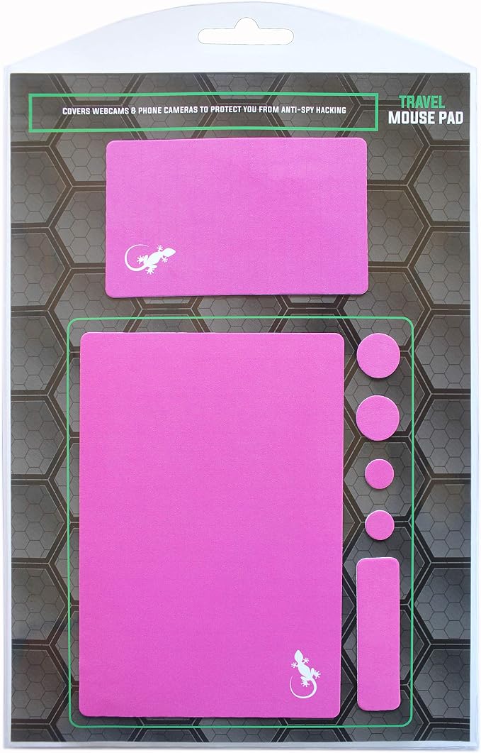 Mouse Pad Adhesive Bottom - Sticks to Any Surface - Portable - Webcam Covers and Screen Cleaner Included (Pink) - Image 8