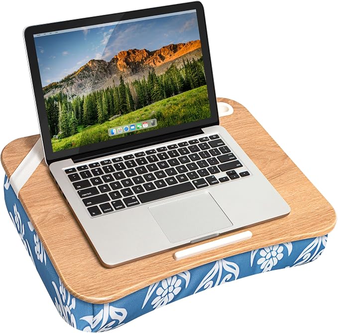 LAPGEAR Designer Lap Desk – Floral Block Print, Fits 15.6” Laptops - Image 7