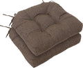 RACE LEAF 17" x 17" Patio Chair Seat Pads Brown - Outdoor/Indoor Patio Cushions Set of 2 - Replacement Cushions for Chairs and Seating - Olefin Seat Pads for Porch, Deck, and Garden Seats by RACELEAF