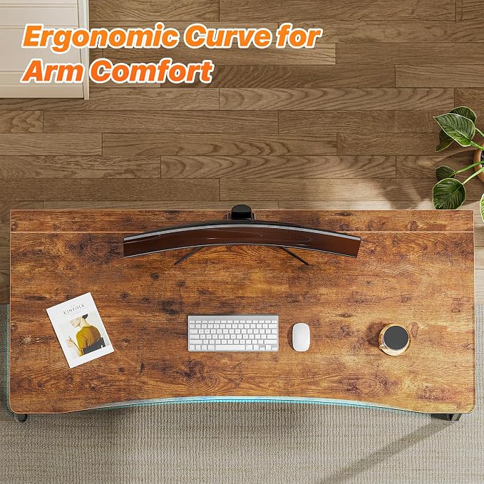 Huuger Folding Desk for Small Spaces, 47.2 Inch Foldable Computer Table | Easy Assembly, Small Writing Work Office Computer Desk, for Home Office, Study, Bedroom, Dorm, Space Saving, Rustic Brown - Image 5