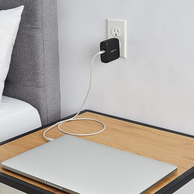 Amazon Basics 68W Two-Port GaN Wall Charger with 2 USB-C Ports (60W, 18W) with PD for Laptops, Tablets & Phones (iPhone 16/15/14/13/12/11/X, iPad, MacPro, Samsung, More), Non-PPS, Black - Image 8