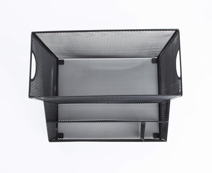 Mind Reader Desktop Organizer with Hanging File Storage, 4 Compartment Letter Size File Holder, Metal Mesh Desk Organizer for Office and Home, Black - Image 9
