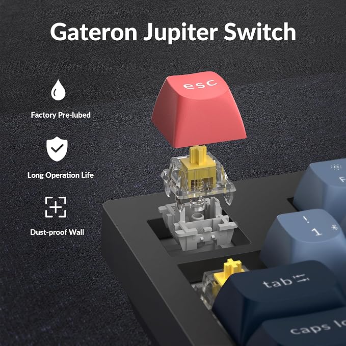 Keychron V5 Max Custom Wireless Mechanical Gaming Keyboard with Number Pad, 96% Layout QMK/VIA 2.4 GHz/Bluetooth 5.1/Wired, RGB Backlit Hot-Swappable Gateron Banana Switch for Mac Windows Linux - Image 6
