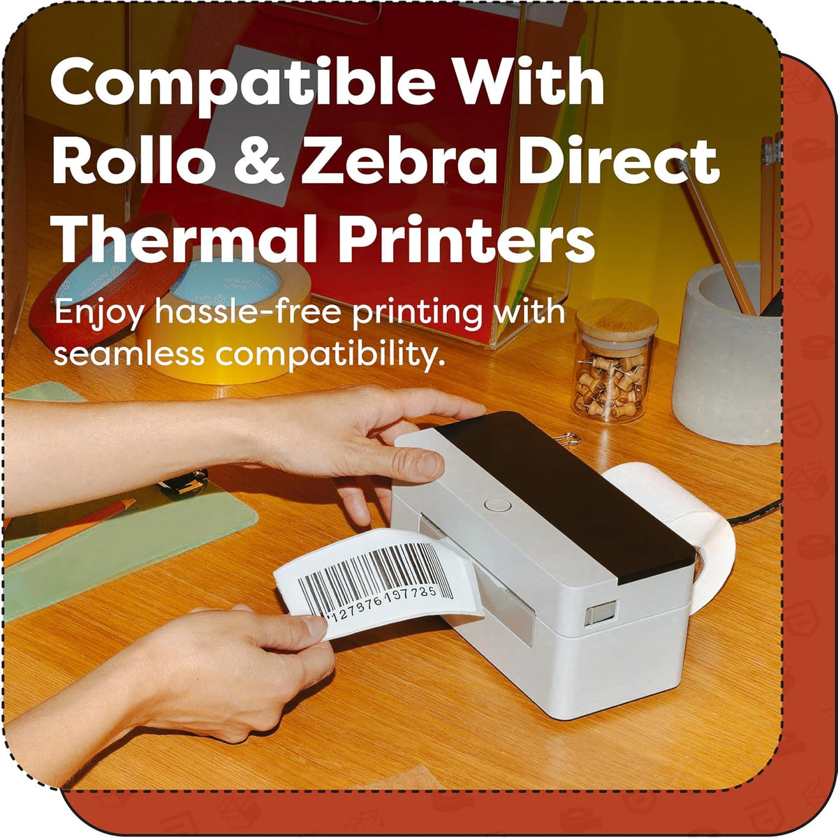 3" X 2" Direct Thermal Labels (14000 Count, 20 Rolls) - Perforated - Image 5