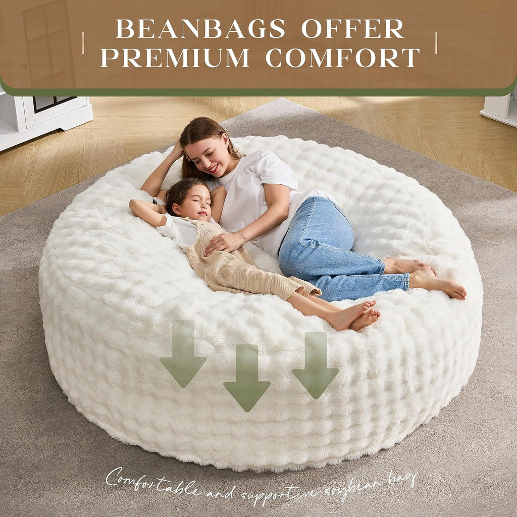 Hobestluk Giant Bean Bag Chairs 6FT Oversized BeanBag Chair for Adult Jumbo - Image 6